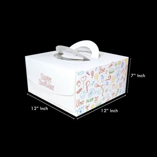 CAKE BOX WITH HANDLE (10&quot;CAKE) 32*32*18CM YJ2076-3 (1x60)