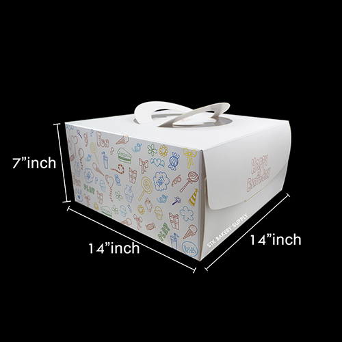 CAKE BOX WITH HANDLE (12&quot;CAKE) 36*36*18CM YJ2077-3 (1x50)