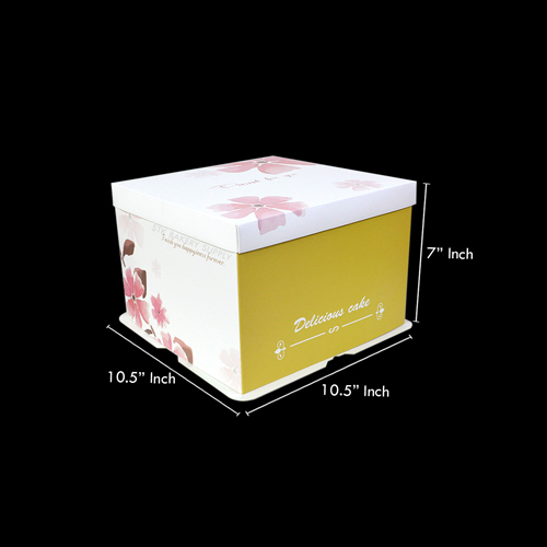CAKE BOX WITH RIBBON (8&quot;CAKE) 27x27x18CM YJ2074-22 (1x50)