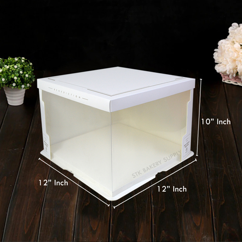CAKE BOX WITH RIBBON WITH WINDOW (10&quot;CAKE) 31x31x25CM YJ2134-3 (1x50)