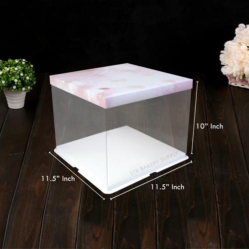 PLASTIC CAKE BOX TRANSPARENT (10&quot;CAKE) 29.5*29.5*25CM YJ2130-3 (1x50)