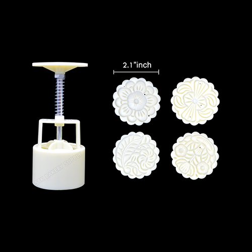 MOONCAKE MOULD WHITE 70G, 6CM (4PATTERNS)