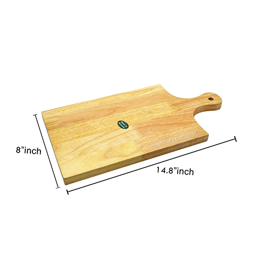 WOODEN PIZZA PLATE WITH HANDLE (SQUARE) 8&quot; X 14&quot;