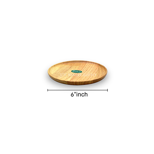 ROUND WOOD PIZZA PLATE BOWL PLATTER 6&quot;