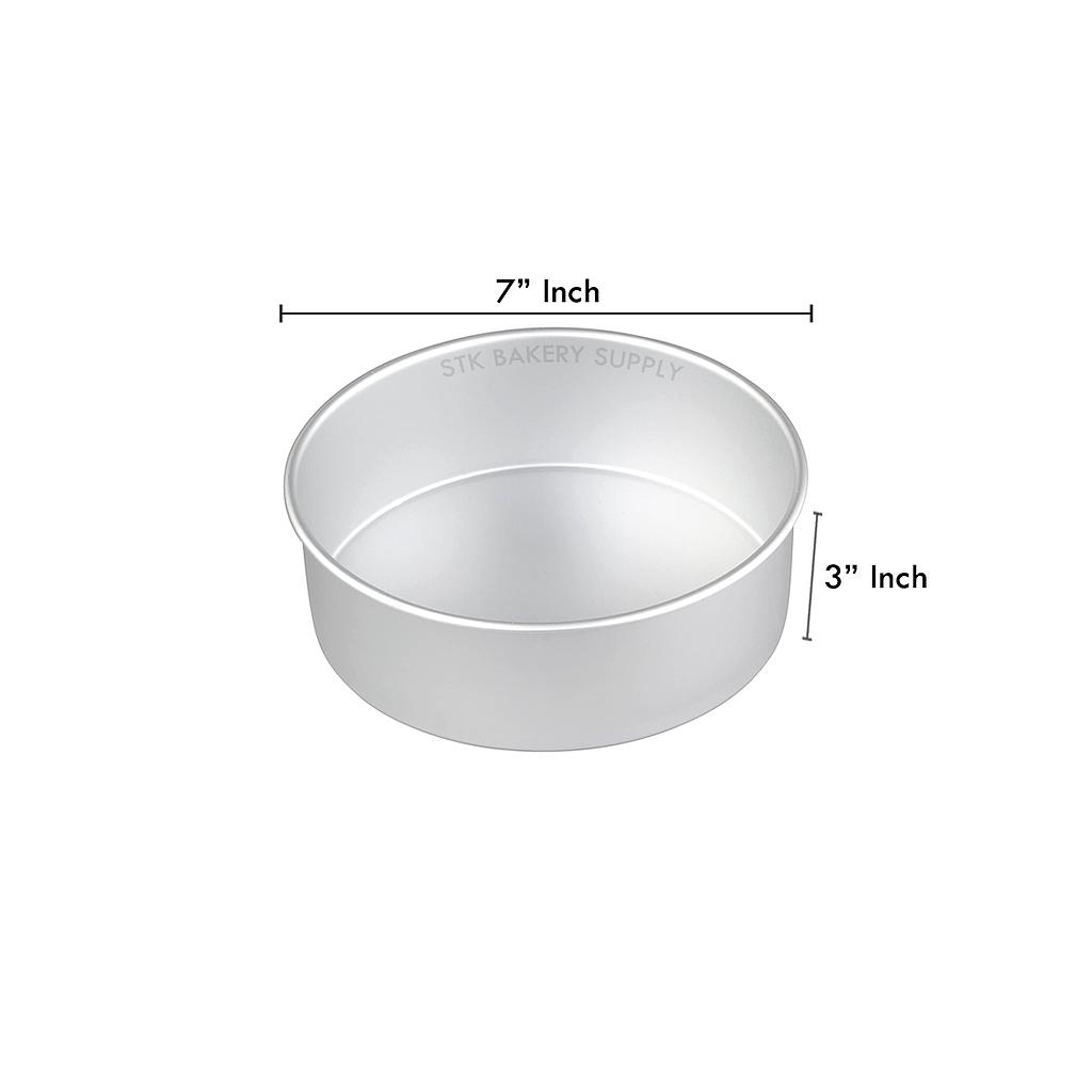 ALUMINIUM ROUND CAKE MOLD FIXED BOTTOM 7" 192x165x75mm 8654, M-7 (1 x 100)