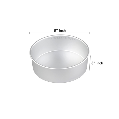 ALUMINIUM ROUND CAKE MOLD FIXED BOTTOM 8&quot; 218x188x75mm 8655, M-8 (1 x 50)
