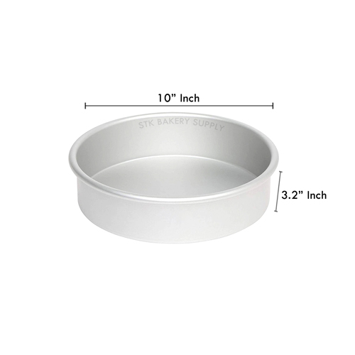 ALUMINIUM ROUND CAKE MOLD FIXED BOTTOM 10" 273x240x84mm 8657, M-10 (1 x 50)