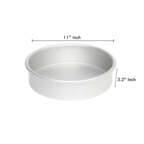 ALUMINIUM ROUND CAKE MOLD FIXED BOTTOM 11&quot; 298x265x83mm 8658, M-11 (1 x 25)