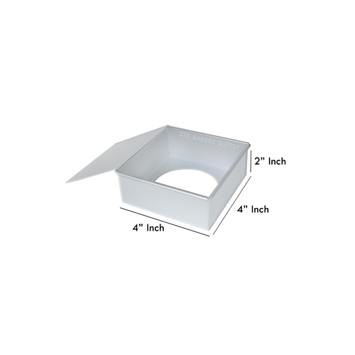 ALUMINIUM SQUARE CAKE MOLD (REMOVABLE) 4&quot; 110x110x50mm 127-0034 (1 x 50)