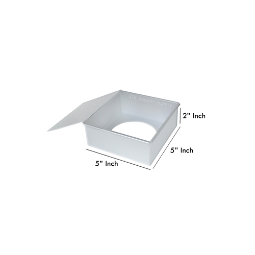 ALUMINIUM SQUARE CAKE MOLD (REMOVABLE) 5&quot; 140x140x50mm 127-0035 (1 x 50)