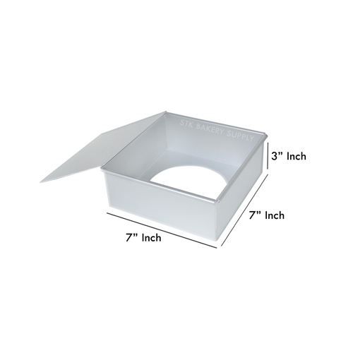 ALUMINIUM SQUARE CAKE MOLD (REMOVABLE) 7" 190x190x74mm 127-0037 (1 x 20)
