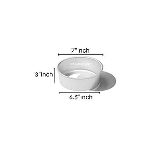 ALUMINIUM ROUND CAKE MOLD (REMOVABLE) 7&quot; 16.5x19.5x7.5CM 8661, M-7 (1 x 100)