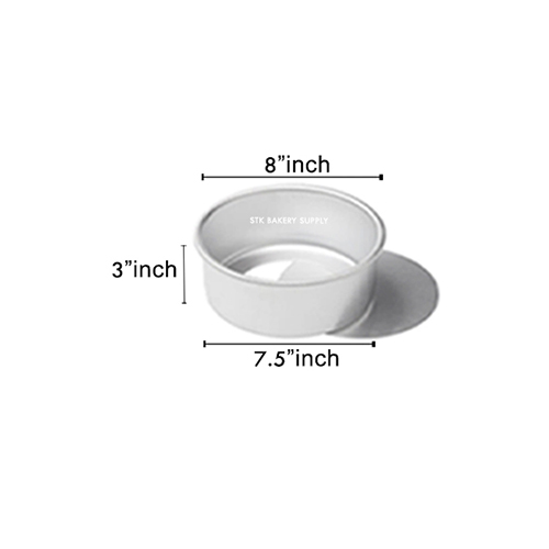 ALUMINIUM ROUND CAKE MOLD (REMOVABLE) 8" 22x19x7.8CM 8662, M-8 (1 x 50)