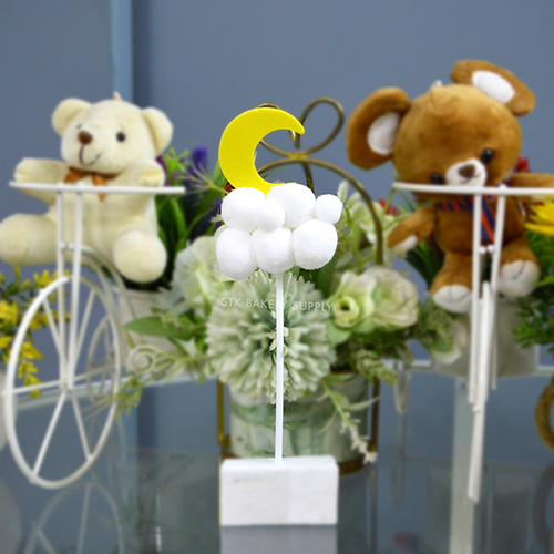 COTTON STAR/MOON CAKE TOPPER 1PC