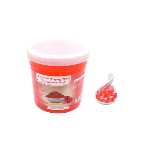 POPPING BOBA STRAWBERRY FLAVOUR 1.25~1.3KG (1 x 12)