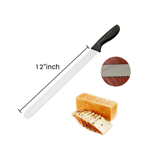 BREAD KNIFE WITH PLASTIC HANDLE 12&quot;
