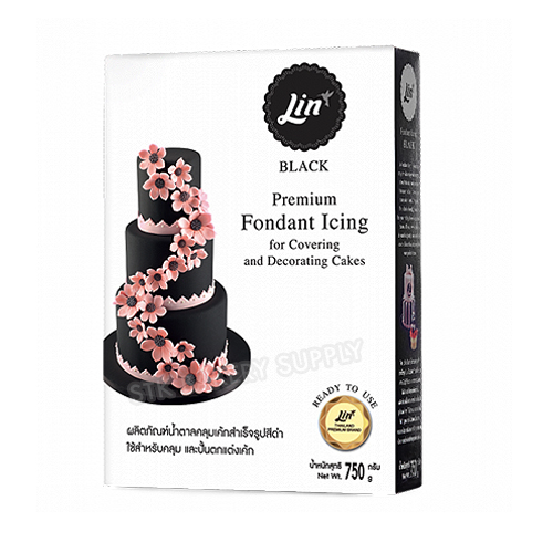 BSI- LIN FONDANT ICING (BLACK) 750G (1 x 12)