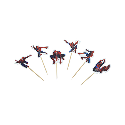 SPIDER MAN DESIGN CAKE TOPPER 6PCS
