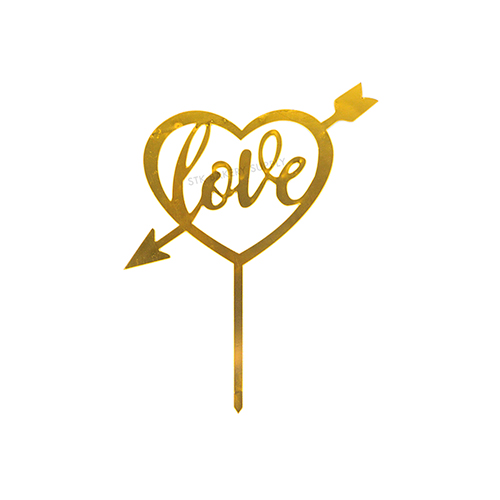 ONE ARROW THROUGH HEART/HAPPY BIRTHDAY CAKE TOPPER 206028