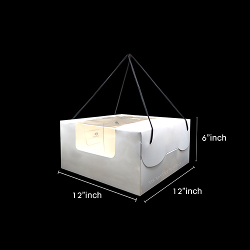 CAKE BOX WITH WINDOW WITH HANDLE STRING (10&quot;CAKE) (CB R-0031)WS