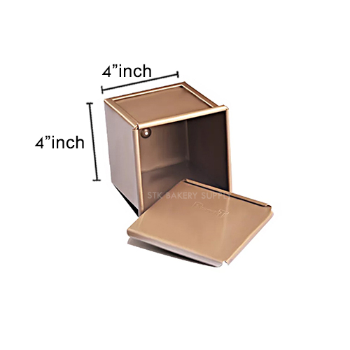 SQUARE BREAD PAN (COAST BOX) GOLD 11.5x11.5x10CM 8759 (1 x 24)
