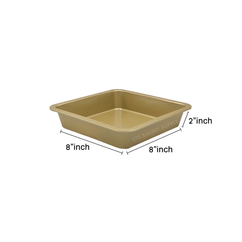 SQUARE PAN SMALL GOLD 8&quot; 20.3x20.3x4.5CM 8914 (1 x 25)