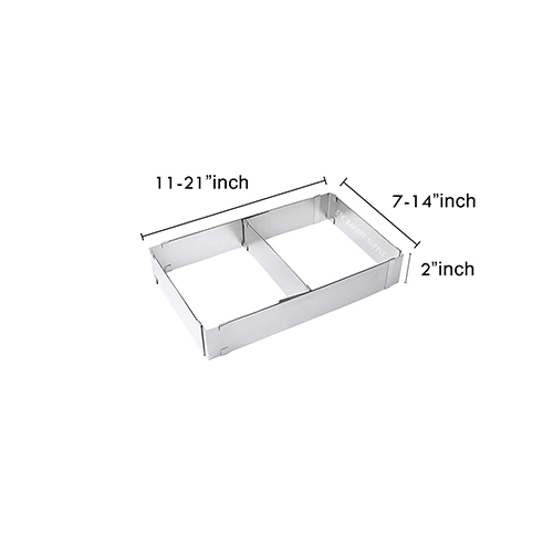 STAINLESS STEEL RECTANGLE CAKE MOLD (ADJUSTABLE SIZE) 27.8x18.4x5CM KN306 (1 x 36)