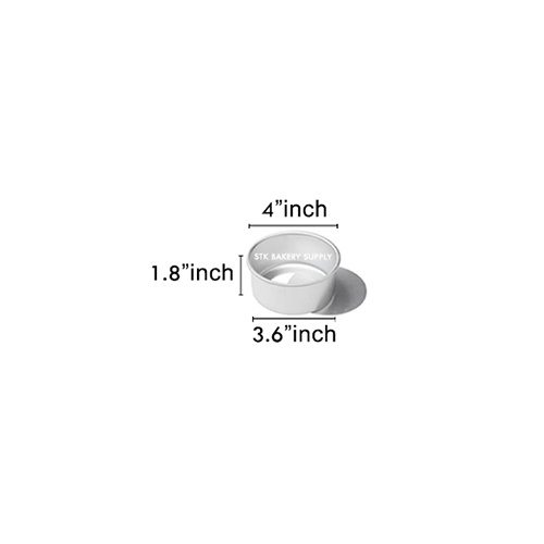 ALUMINIUM ROUND CAKE MOLD (REMOVABLE) 4" 11.4x9.2x4.7CM 8833, M-4 (1 x 100)