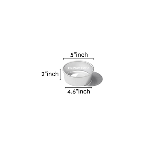 ALUMINIUM ROUND CAKE MOLD (REMOVABLE) 5&quot; 14.3x11.7x5CM 8823, M-5 (1 x 100)