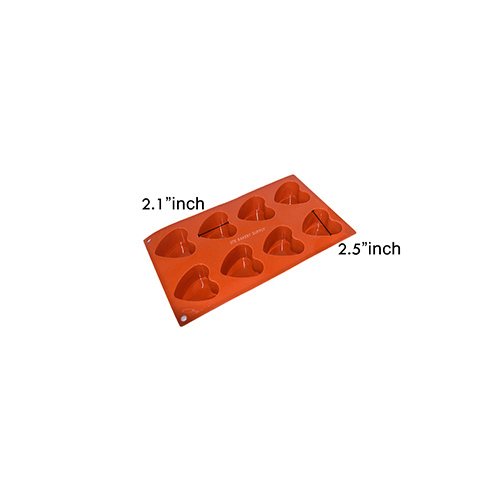 SILICON HEART SHAPE MOLD 29.5x17.5x3.5CM 8'S (1 x 100)