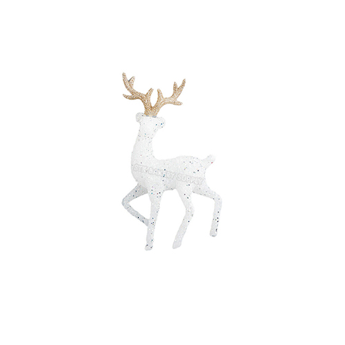 CHRISTMAS DEER CRYSTAL DEER (WHITE)