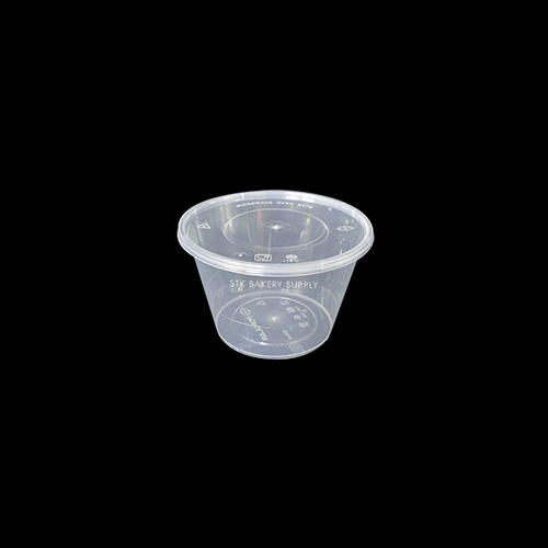 DISPOSABLE PLASTIC ROUNG BOX 4.7x2.7INCH (500ML) TWC-006 10PCS (1 x 45)