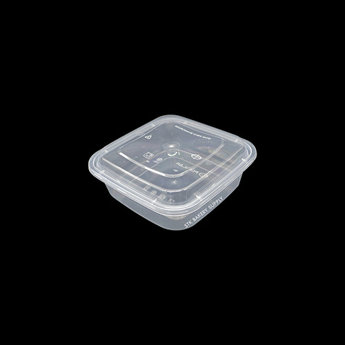 DISPOSABLE PLASTIC SQUARE BOX (LOW) 6.3x6.3x2.2INCH (750ML) TWA-012 10PCS (1 x 50)