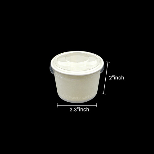 ICE CREAM CUP WHITE WITH LID 75x60x55MM (ICU-SW-00001 + LID FAC-00016/17) C4OZ 10PCS (1 x 50)