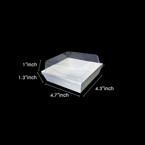 BREAD BOX WITH LID SQUARE (WHITE) 120x120x35MM  (10PCS) (1 x 5)
