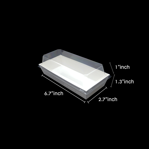 BREAD BOX WITH LID RECTANGLE WHITE 175x70x35MM FL NO-13 (BOX-00159/FAC-00052) 50PCS (1 x 6)