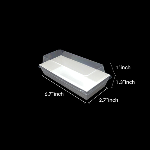 BREAD BOX WITH LID RECTANGLE WHITE 175x70x35MM FL NO-13 (BOX-00159/FAC-00024) (10PCS) (1 x 5)
