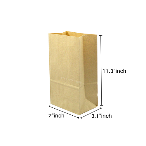 FOOD PAPER BAG KHAKI 290x175x80MM (FBA 00021)10PCS (1 x 500)