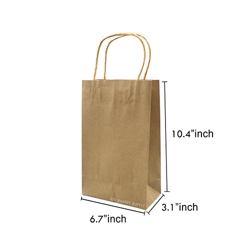 FOOD PAPER BAG WITH HANDLE KHAKI 270x170x75MM (SBA 00117) 10PCS (1 x 500)