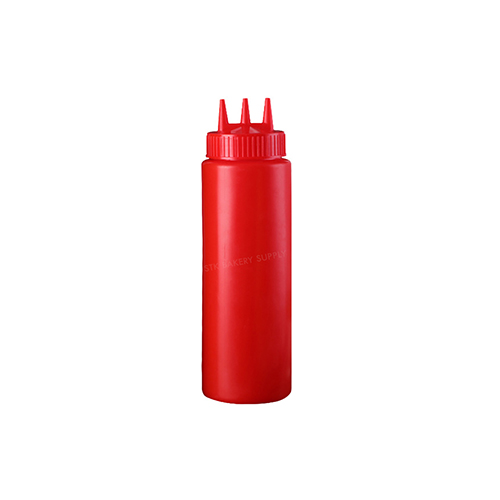 SQUEEZE BOTTLE 3 SPRAY NOZZLES ,WHITE/RED (700~800 ML , 24 ~27 OZ) 1PC