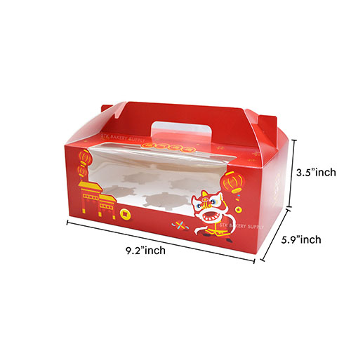 SEASONAL CUP CAKE BOX 6 HOLE (CHRISTMAS ,CHIENES NEW YEAR)