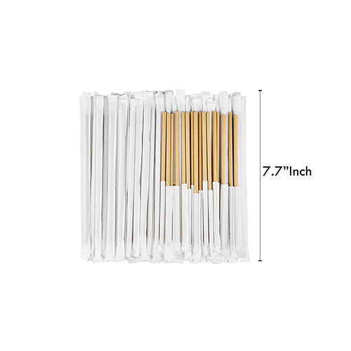 PAPER STRAW WITH PAPER WRAPPING 6MMX197 MM, PALE BROWN 200 PCS (5919) 