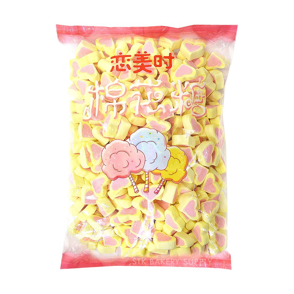 MARSHMALLOW YELLOW HEART DESIGN 1KG (1 x 5)