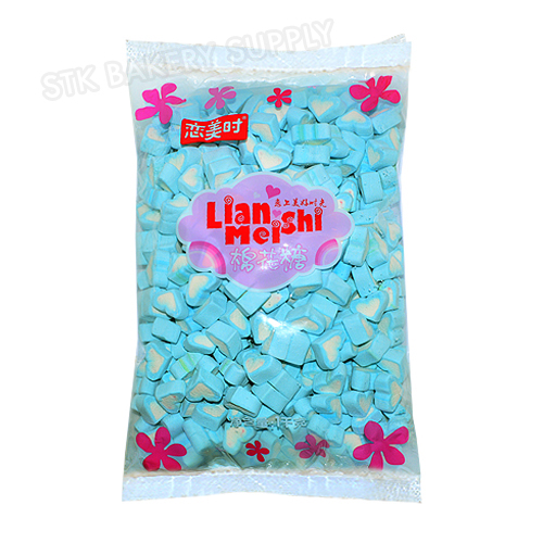 MARSHMALLOW BLUE HEART 1KG (1 x 5)