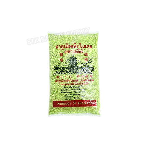 FLYING RABBIT/PAGODA  SMALL TAPIOCA PEARL PANDAN FLAVOURED  400G