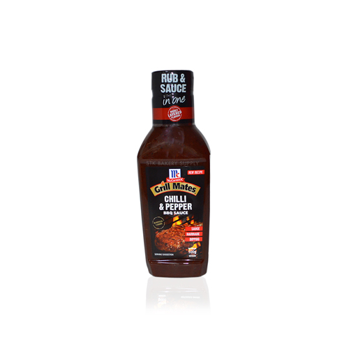 MC CORMICK GRILL MATES CHILLI &amp; PEPPER BBQ SAUCE 500G (400032) (1X8)