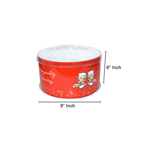 CAKE BOX (WITH RIBBON) ROUND 28CM (CHINA) WS