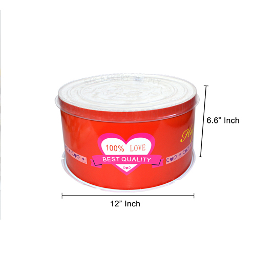 CAKE BOX (WITH RIBBON) ROUND 32CM (CHINA) WS