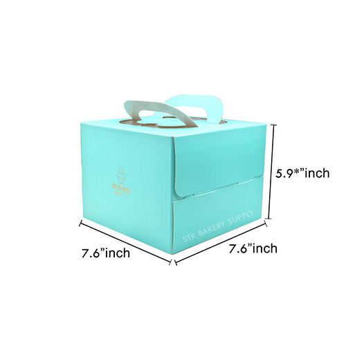 CAKE BOX WITH HANDLE SQUARE (6"CAKE)