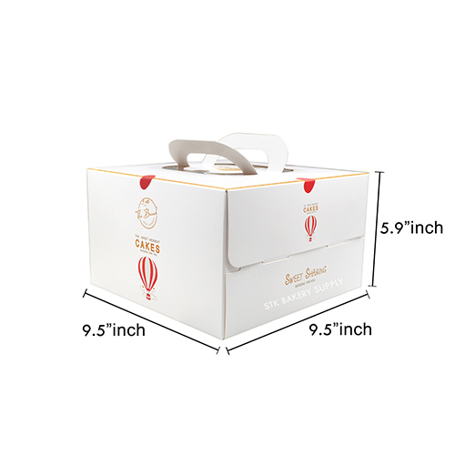 CAKE BOX WITH HANDLE SQUARE (8&quot;CAKE)